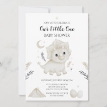 Invitation de Baby Shower au thème de dinosaure aq