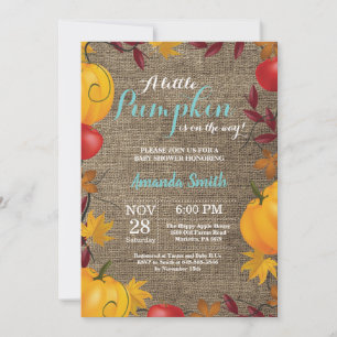 Invitation de baby shower automnal avec citrouille