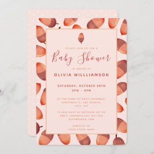 Invitation de Baby Shower Automnal Châtaigne d'Aut