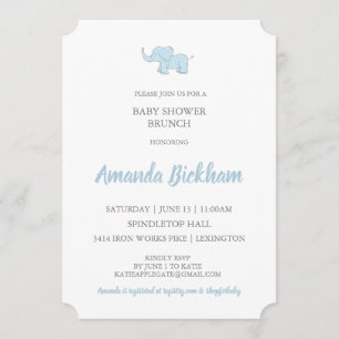 Invitation de baby shower avec l'éléphant