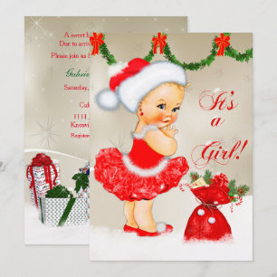 Invitation de baby shower, baby shower de Noël