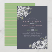 Invitation de baby shower Baby's Breath aux couleu