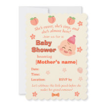 Invitation de Baby Shower Bébé Fille au thème de P