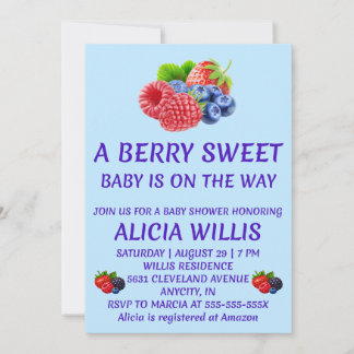 Invitation de Baby Shower Berry Sweet