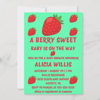 Invitation de Baby Shower 'Berry Sweet'