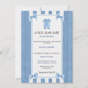 Invitation de Baby Shower Blue Jean Bébé garçon