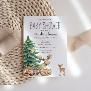 Invitation de Baby Shower Bohème Animaux de la For