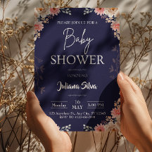 Invitation de Baby Shower Bohème Fleur Sauvage