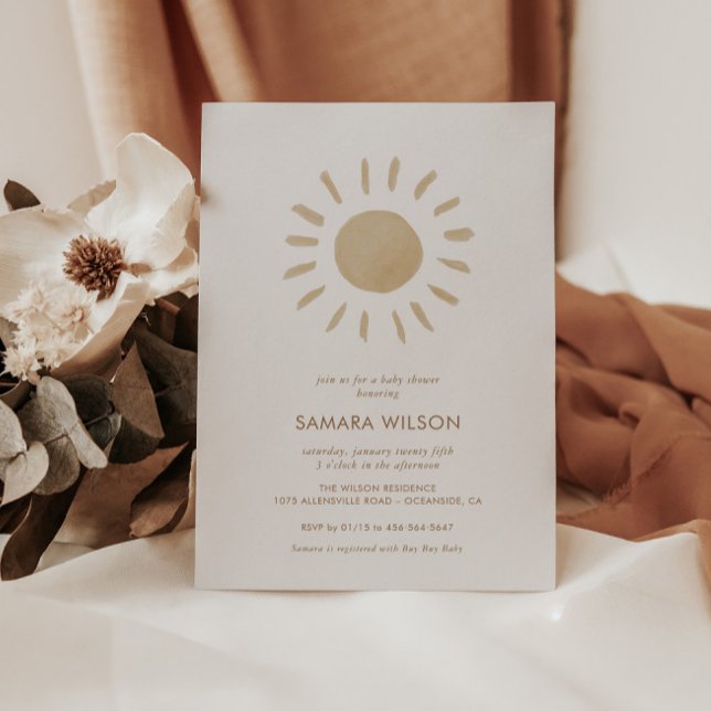 Invitation de Baby shower Boho Sunshine (Créateur téléchargé)