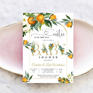 Invitation de baby shower botanique aux agrumes