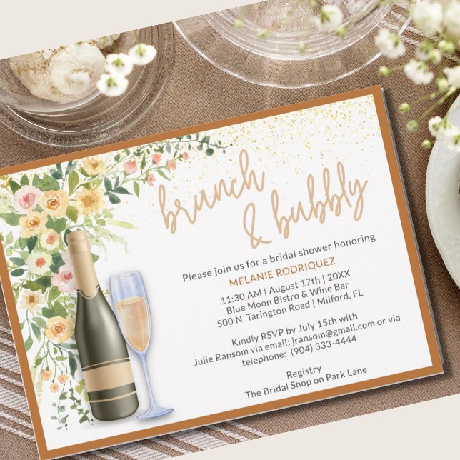 Invitation de Baby Shower Brunch & Bubbly (Créateur téléchargé)