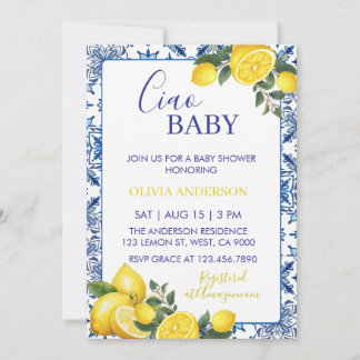 Invitation de Baby Shower Ciao Baby en citant les