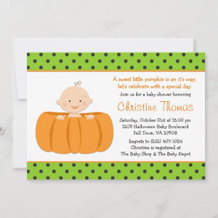 Invitation de Baby shower Citrouille d'Halloween