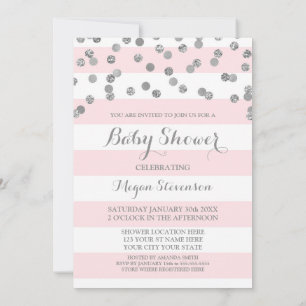 Invitation de Baby shower Confetti en rose vif