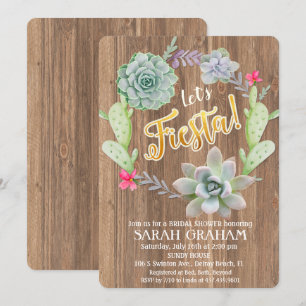 Invitation de Baby Shower Couronne de Plantes Succ