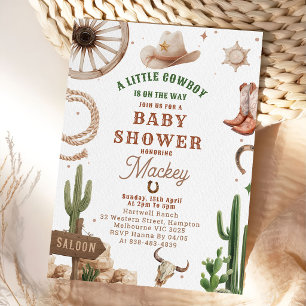 Invitation de baby shower Cowboy Western Vintage 