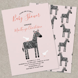 Invitation de Baby shower Cute Zebra