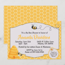 Invitation de baby shower d'abeille