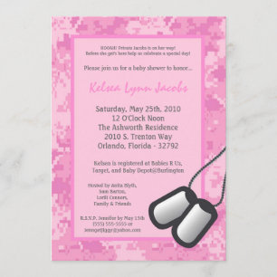 invitation de baby shower d'ACU Prin de Camo
