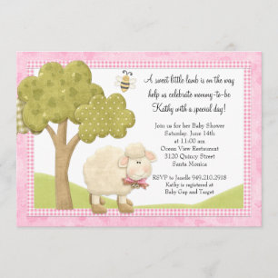 Invitation de baby shower d'agneau