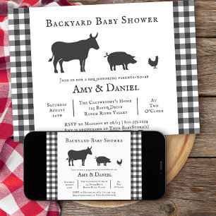 Invitation de Baby Shower dans le jardin avec un m