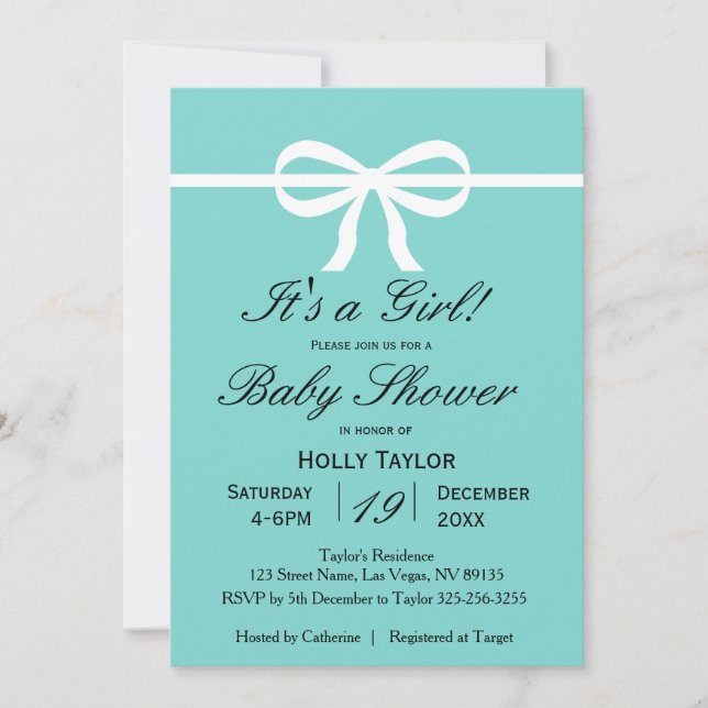 Invitation de baby shower d'Aqua (Devant)