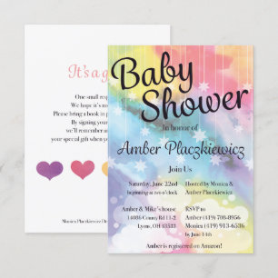 Invitation de baby shower d'arc-en-ciel