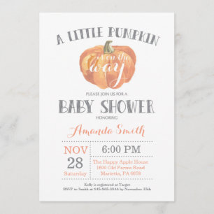 Invitation de Baby shower d'automne Citrouille Ora