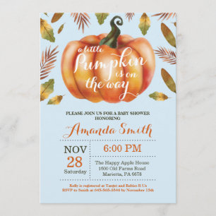 Invitation de baby shower d'automne de citrouille