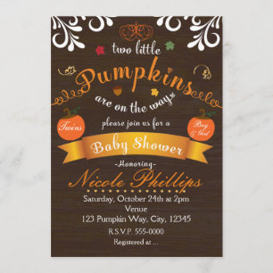 Invitation de BABY SHOWER d'automne de CITROUILLES
