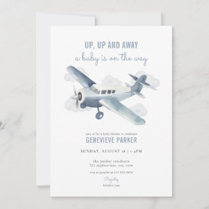 Invitation de Baby shower d'avion Vintage voyage