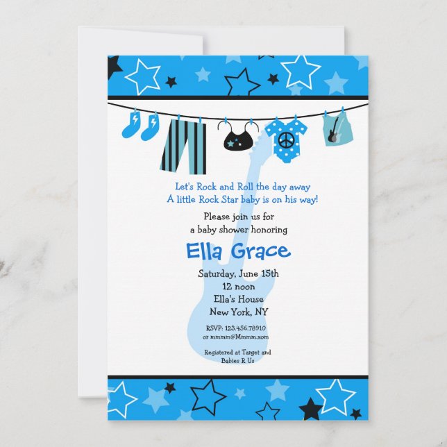 Invitation de baby shower de balancier de VEDETTE (Devant)