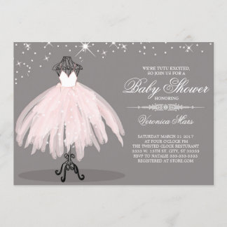 Invitation de baby shower de ballerine, tutu