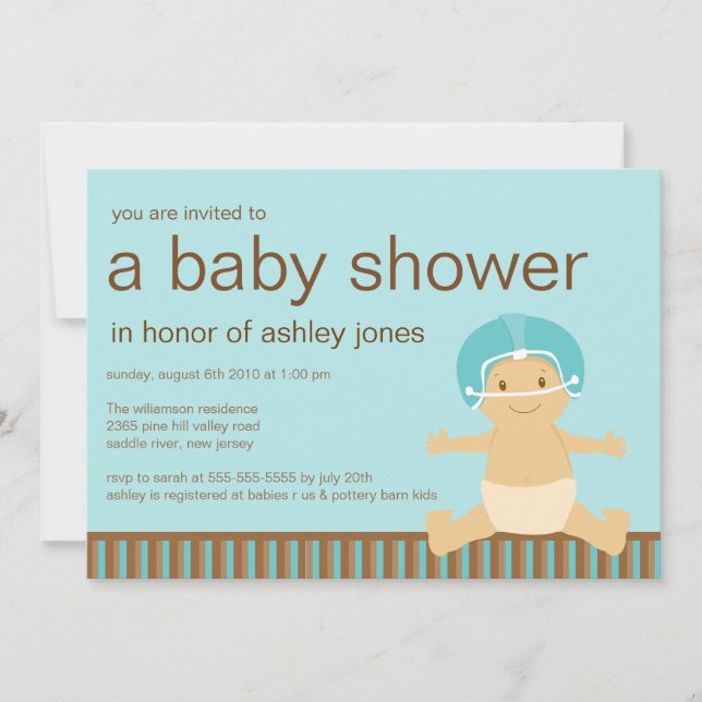 Invitation de baby shower de bébé du football (Devant)