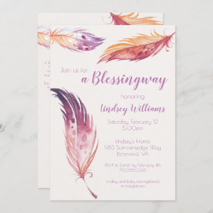 Invitation de baby shower de Blessingway de plume