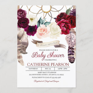 Invitation de baby shower de Boho Dreamcatcher