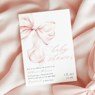 Invitation de Baby shower de boue rose moderne