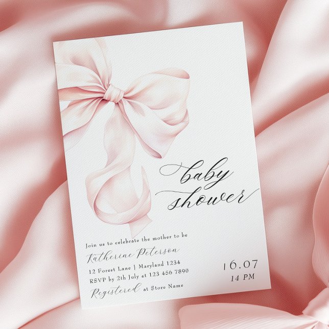 Invitation de Baby shower de boue rose moderne (Créateur téléchargé)