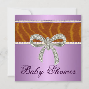Invitation de Baby shower de Bow Diamond Tiger Vio
