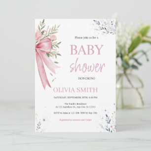 Invitation de Baby shower de Bow rose