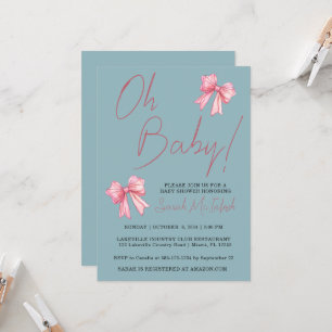 Invitation de Baby shower de Bow rose