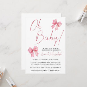 Invitation de Baby shower de Bow rose