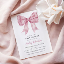 Invitation de Baby shower de Bow rose