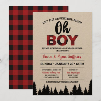 Invitation de Baby shower de Buffalo Plaid - Oh Bo
