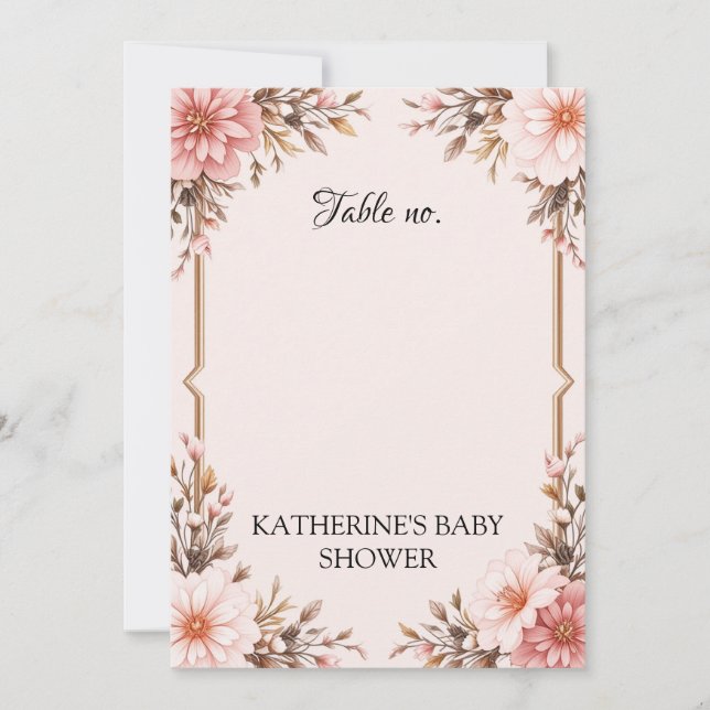 Invitation de Baby shower de cabot rose pour fille (Devant)