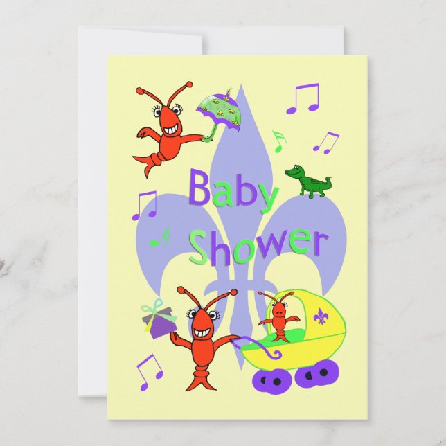 Invitation de baby shower de Cajun Themed Fleur de (Devant)