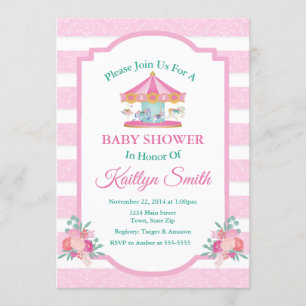 Invitation de Baby shower de carrousel Joyer Parco