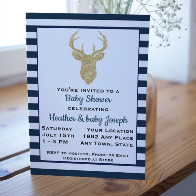Invitation de Baby shower de cerfs (Créateur téléchargé)