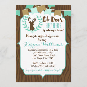 Invitation de Baby shower de cerfs rustiques, Invi