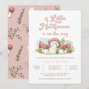 Invitation de Baby shower de champignons d'aquarel